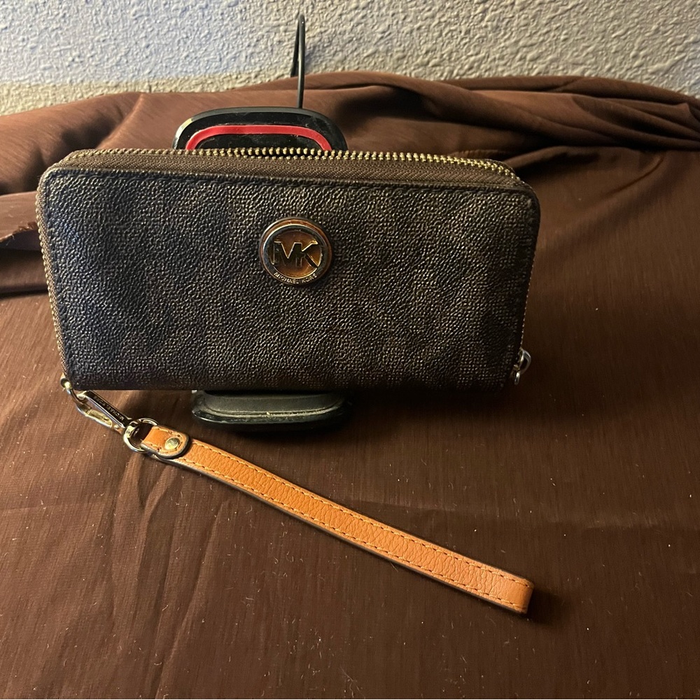 Michael Kors Brown Wristlet Wallet